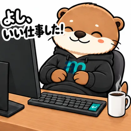 休憩場面の最後。「よし、いい仕事した！」のコマ。